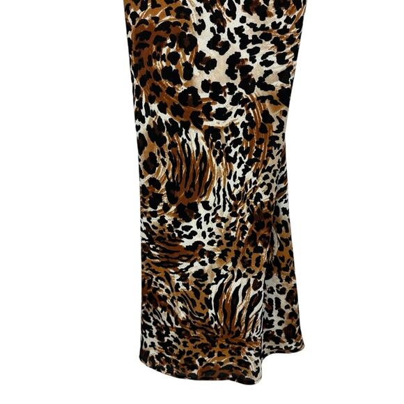 Naked Wardrobe Tiger Print Crisscross Back Slip Cocktail Dress Small Mob Wife - Picture 6 of 12